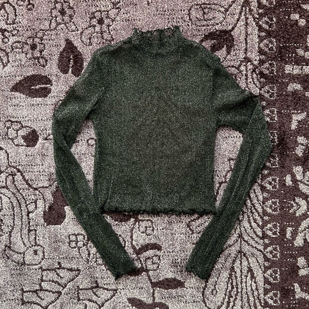 Long sleeve black sparkly mesh long sleeve